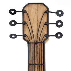 Brown Wood Acoustic Guitar Wall Plaque