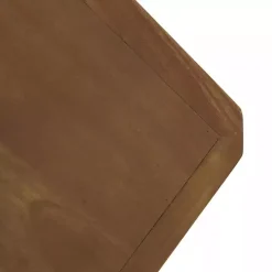 Brown Wood and Rope Geometric Console Table