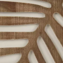 Brown Wood Birch Palms Wall Plaques, Set of 2