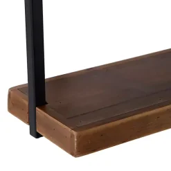 Brown Wood Black Metal Frame 3-pc. Wall Shelves