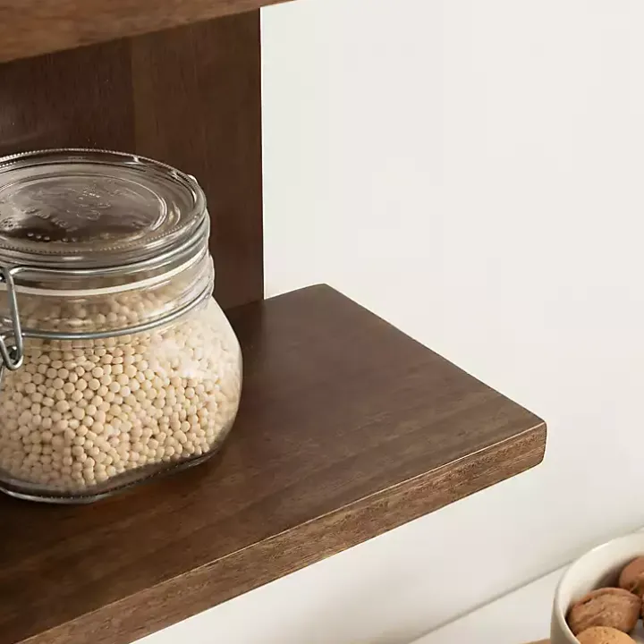 Brown Wood Board Tiered Wall Shelf