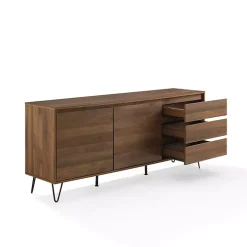 Brown Wood Hairpin Legs Media Cabinet