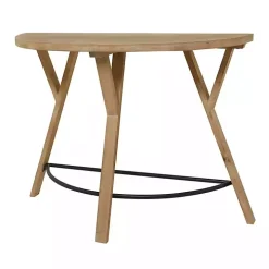 Brown Wood Half Round Console Table