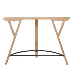 Brown Wood Half Round Console Table