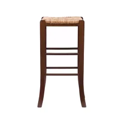 Brown Wood Seagrass Backless 2-pc. Bar Stool Set