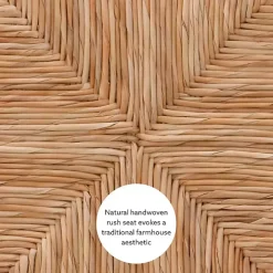 Brown Wood Seagrass Backless 2-pc. Bar Stool Set