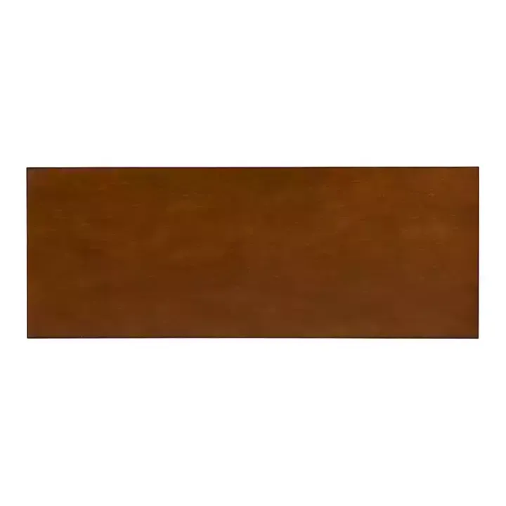 Brown Wood Slatted Bottom Shelf Console Table