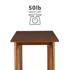 Brown Wood Slatted Bottom Shelf Console Table