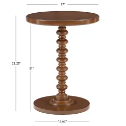 Brown Wood Spindle Side Table