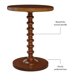Brown Wood Spindle Side Table