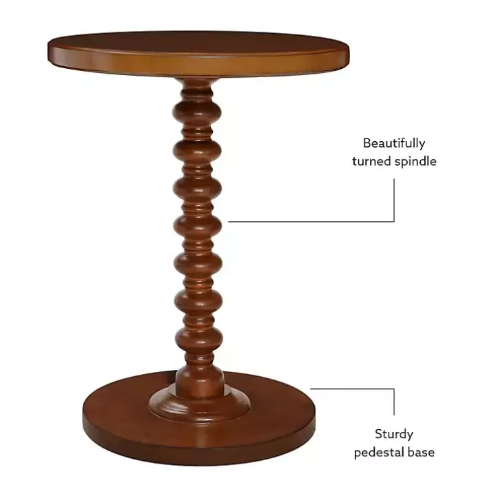 Brown Wood Spindle Side Table