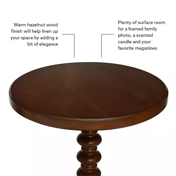 Brown Wood Spindle Side Table