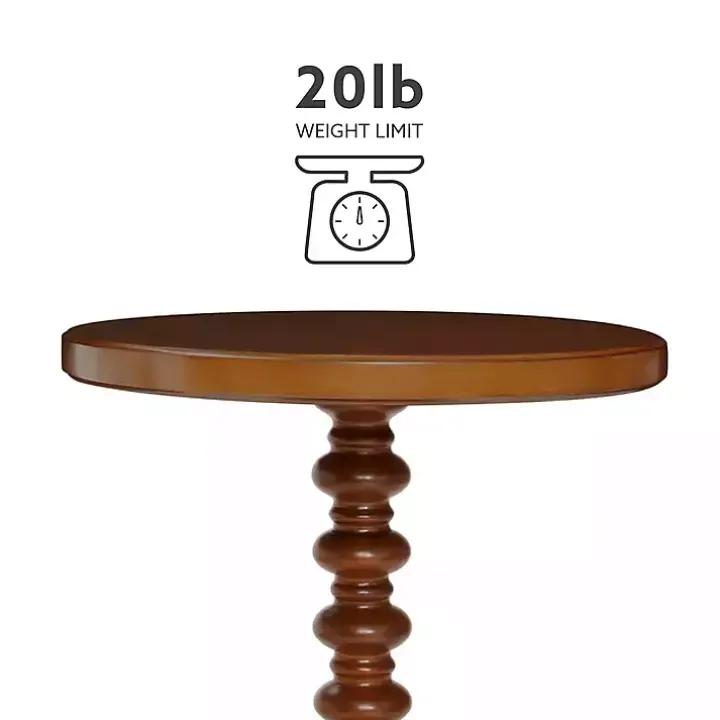 Brown Wood Spindle Side Table
