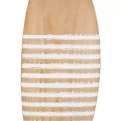 Brown Wood Striped Fish Wall Plaques, Set of 2