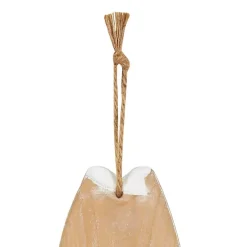 Brown Wood Striped Fish Wall Plaques, Set of 2