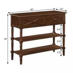 Brown Wood Traditional Console Table