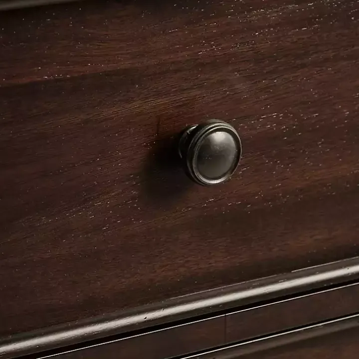 Brown Wood Turned Legs 2-Drawer Chest