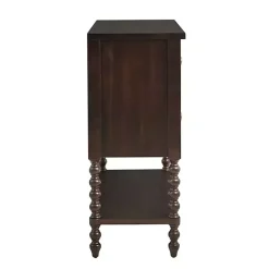 Brown Wood Turned Legs 2-Drawer Chest