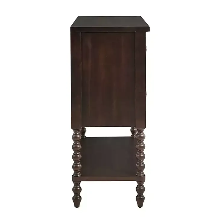 Brown Wood Turned Legs 2-Drawer Chest