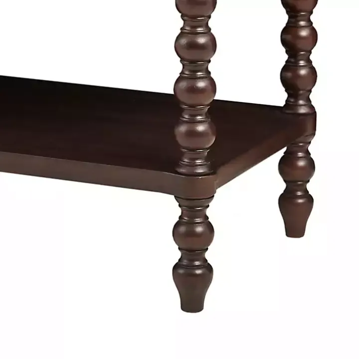 Brown Wood Turned Legs 2-Drawer Chest