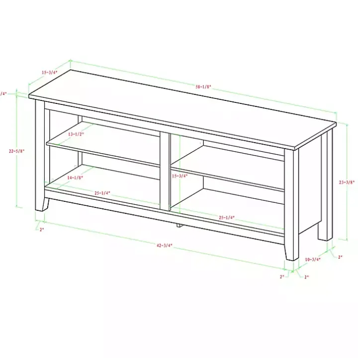 Brown Wood TV Stand, 58 in.