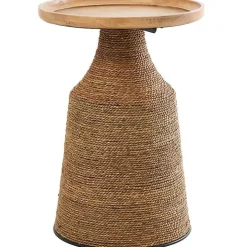 Brown Wood Wrapped Accent Table