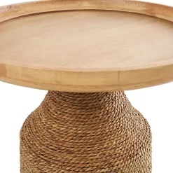 Brown Wood Wrapped Accent Table