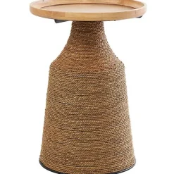 Brown Wood Wrapped Accent Table