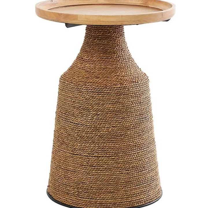 Brown Wood Wrapped Accent Table