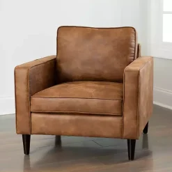 Brown Wyatt Faux Leather Armchair