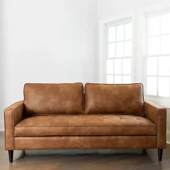 Brown Wyatt Faux Leather Sofa