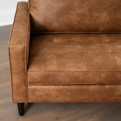 Brown Wyatt Faux Leather Sofa