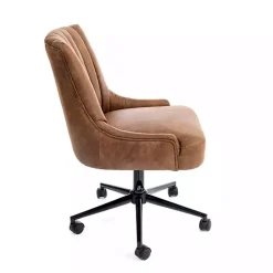 Brown Wyatt Faux Leather Swivel Office Chair