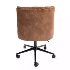 Brown Wyatt Faux Leather Swivel Office Chair