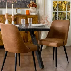 Brown Wyatt Faux Leather Dining Chair