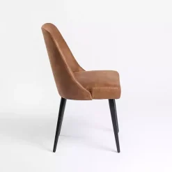 Brown Wyatt Faux Leather Dining Chairs, Set of 2