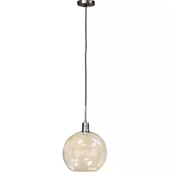 Brushed Nickel Glass Globe Pendant Light
