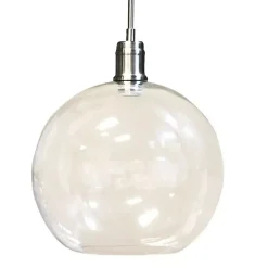 Brushed Nickel Glass Globe Pendant Light
