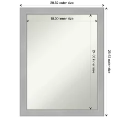 Brushed Nickel Modern Decorative Wall Mirror