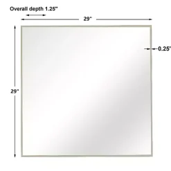 Brushed Silver Metal Square Framed Mirror