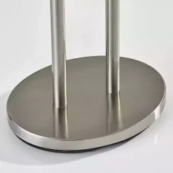 Brushed Steel Double-Bulb Oval Floor Lamp