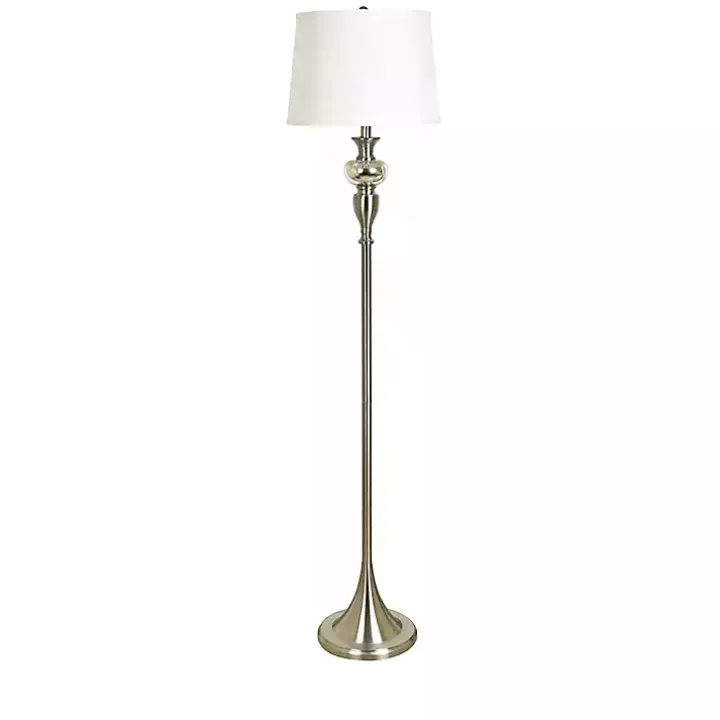 Brushed Steel Fluted Floor Lamp