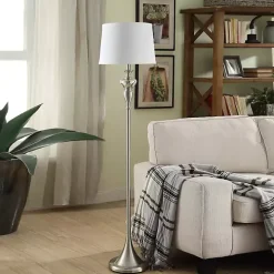 Brushed Steel Fluted Floor Lamp