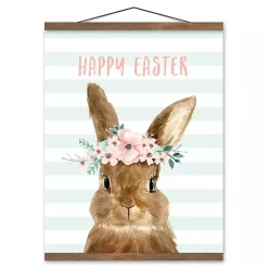 Bunny with Floral Crown Hanging Canvas Print