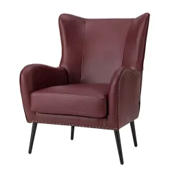 Burgundy Faux Leather Accent Chair