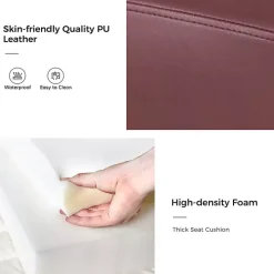 Burgundy Faux Leather Accent Chair