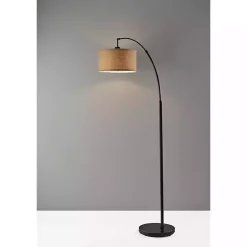 Burlap Arc Floor Lamp