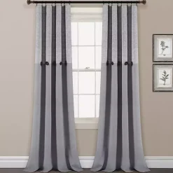 Buttons and Stripes Curtain Panel Set, 84 in.