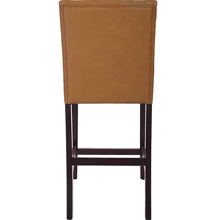 Camel Faux Leather Jeremy Counter Stools, Set of 2