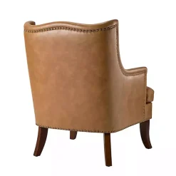 Camel Faux Leather Ophelia Accent Chair